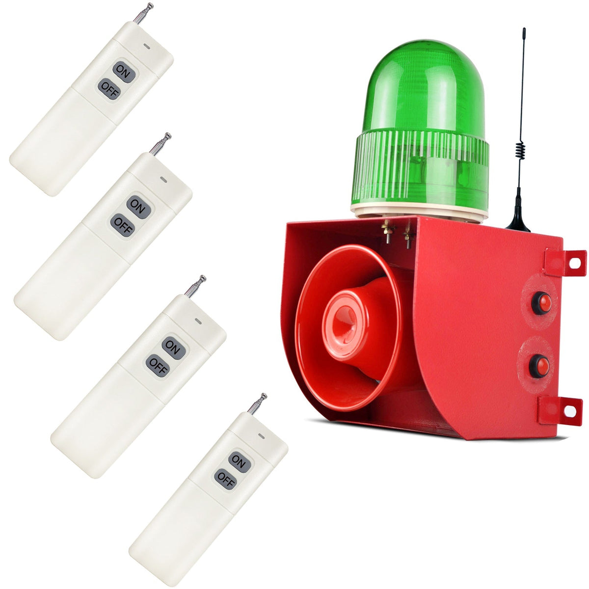 Yasong SLA-01HY 1.2Mile/0.3Mile Outdoor Remote Control Alarm Siren, 120dB Horn 9 Tones Adjustable with USB Port and 4 Remote Control, 25 Watts IP65 Waterproof
