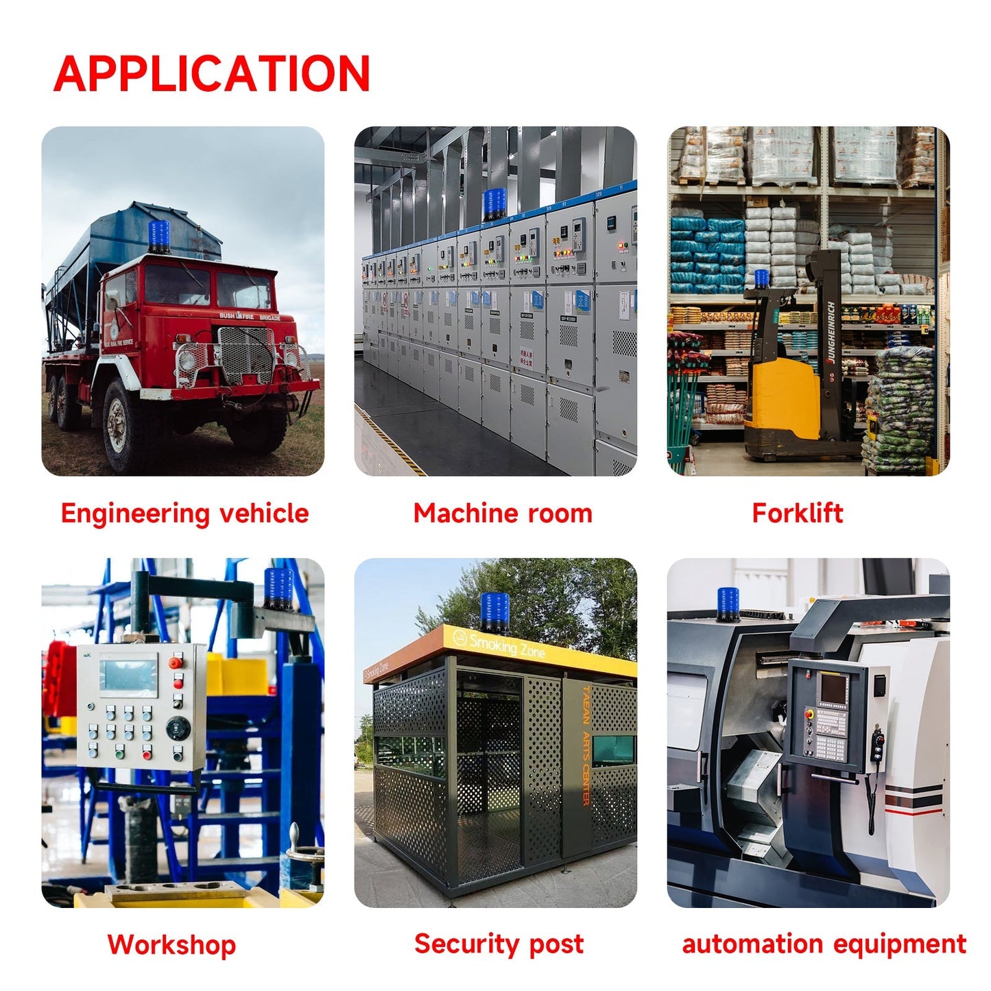 YASONG Beacon Strobe Light 4 Flashing Mode 120dB Horn 9 Tones LED Emergency Lights with Magnet Base for Vehicles, Truck, Car and Workshop AC100V-AC240V