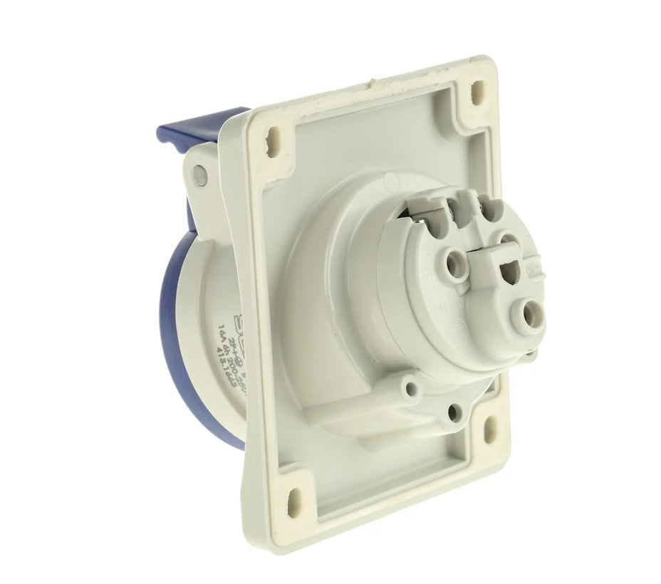 Scame IP44 Blue Panel Mount 2P + E Heavy Duty Power Connector Socket, Rated At 16A, 230 Vx 6Pcs