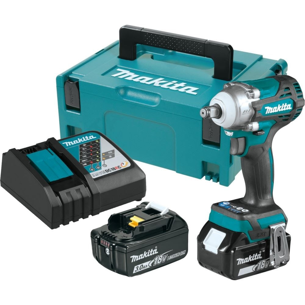 Makita 18V 2X3.0Ah LI-ION 1/2" DR Brushless Impact Wrench DTW300RFJ โ view 2