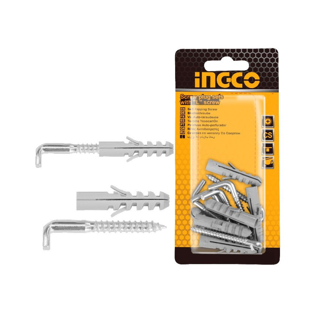 INGCO 6pcs 5mm L-Shape Screw Plug set 8ØX40mm HWSPK5032