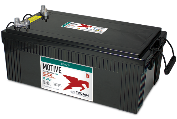 Trojan 8D-AGM (12V, 230AH) Dual Purpose Deep Cycle AGM Battery
