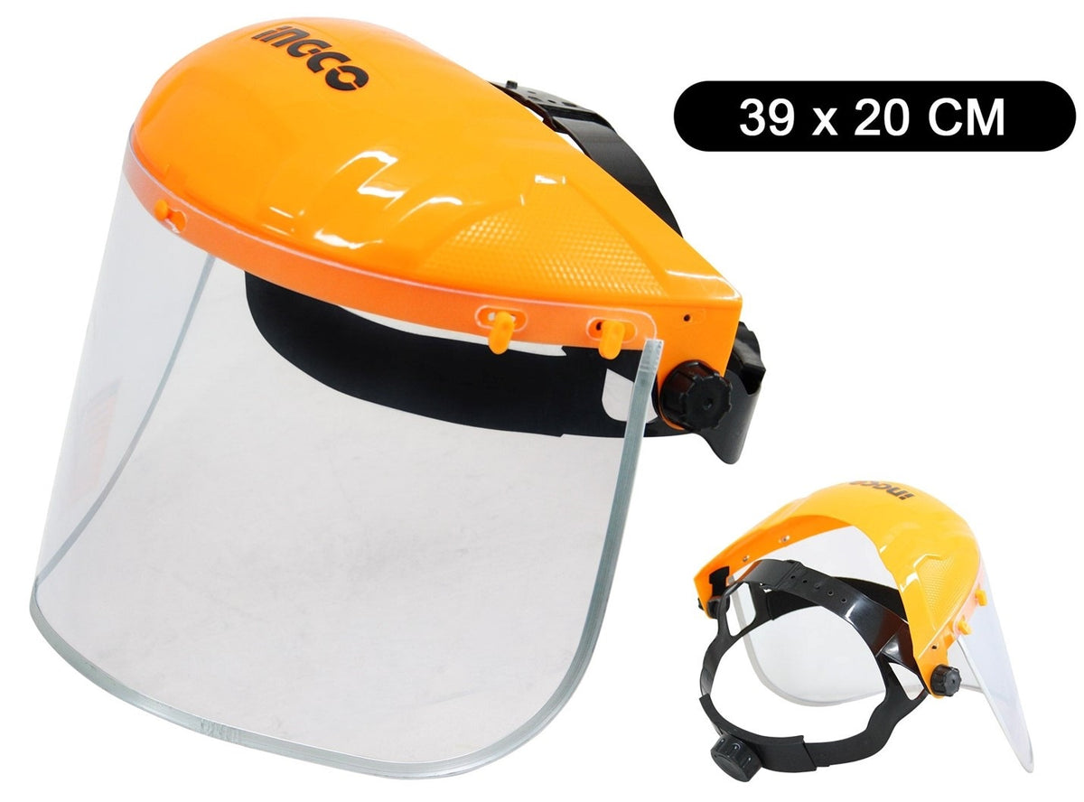 INGCO Impact Resistant Face Shield Adjustable Head Gear 390X200mm HFSPC32 โ view 2