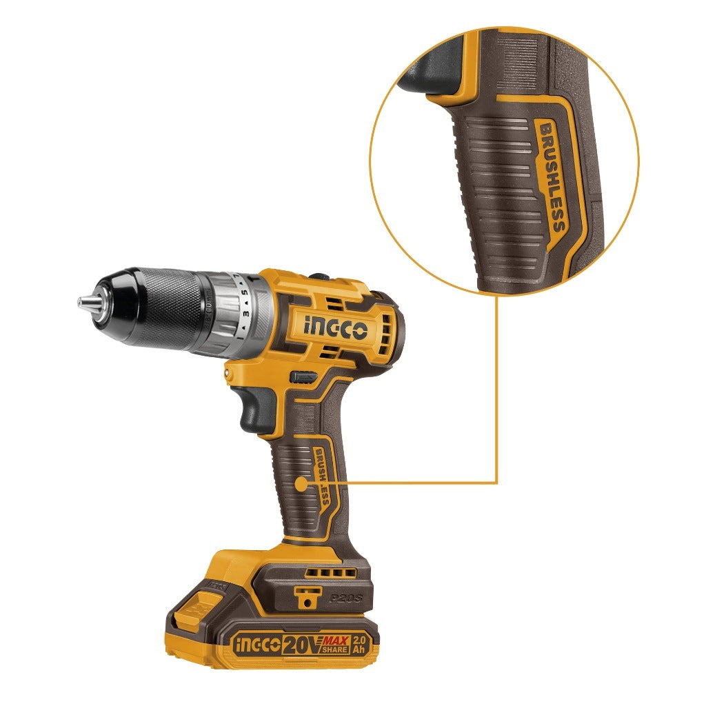 INGCO 20V 2X2.0Ah LI-ION Brushless Impact Drill 50Nm CIDLI20508 – view 3