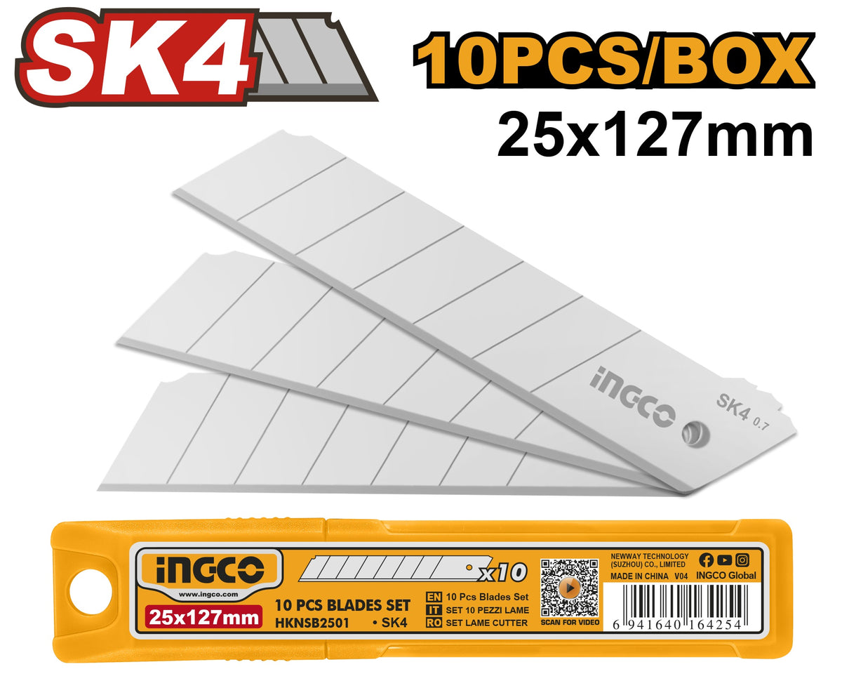 INGCO Snap-Off Blade 25mm x 127mm 10PP HKNSB2501