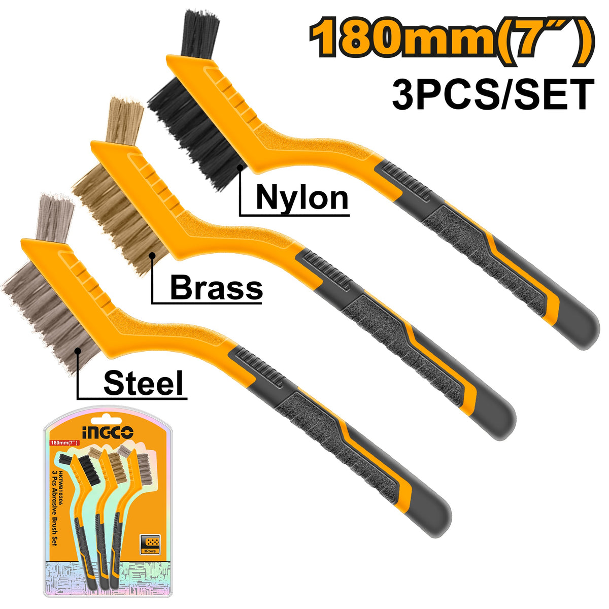 INGCO 3pc Abrasive Brush set HKTWB10306