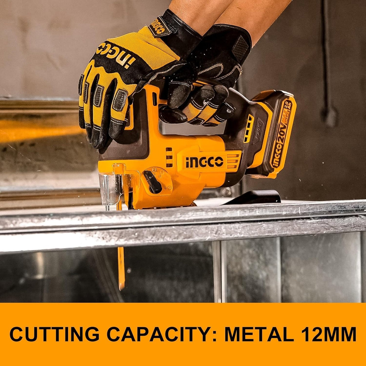 INGCO 20V LI-ION Jigsaw Cut Wood 110mm, METAL12mm+5 Blades (Bare Unit) CJSLI1008 – view 5