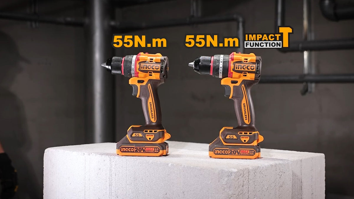 INGCO 20V LI-ION Brushless Drill 55Nm, (Bare Unit) CDLI205581 – view 3