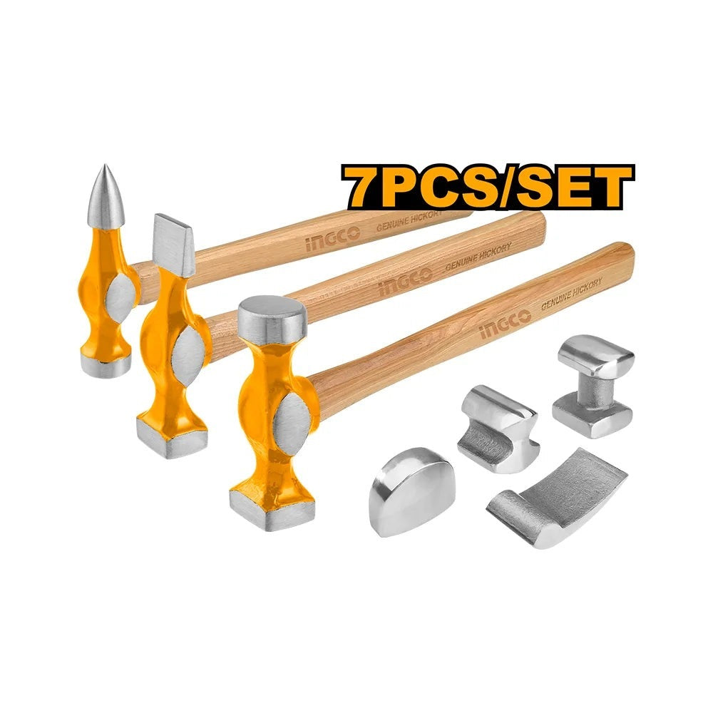 INGCO 7pcs Body & Fender Hammer set HBAFH0712 โ view 3