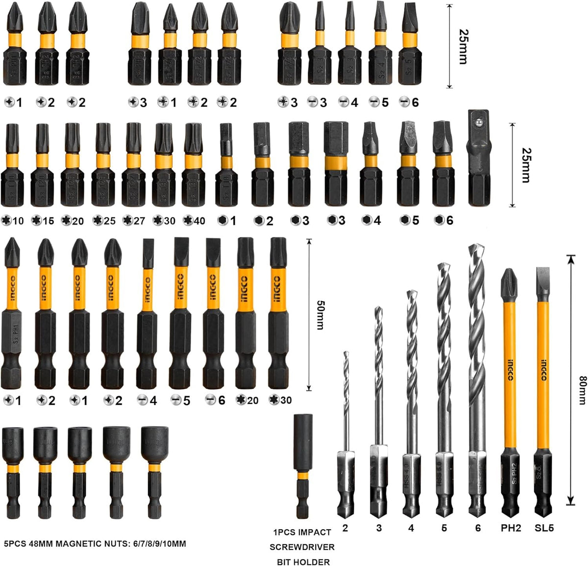 INGCO 49pcs Impact Driver Bit set AKDL24906 – view 3