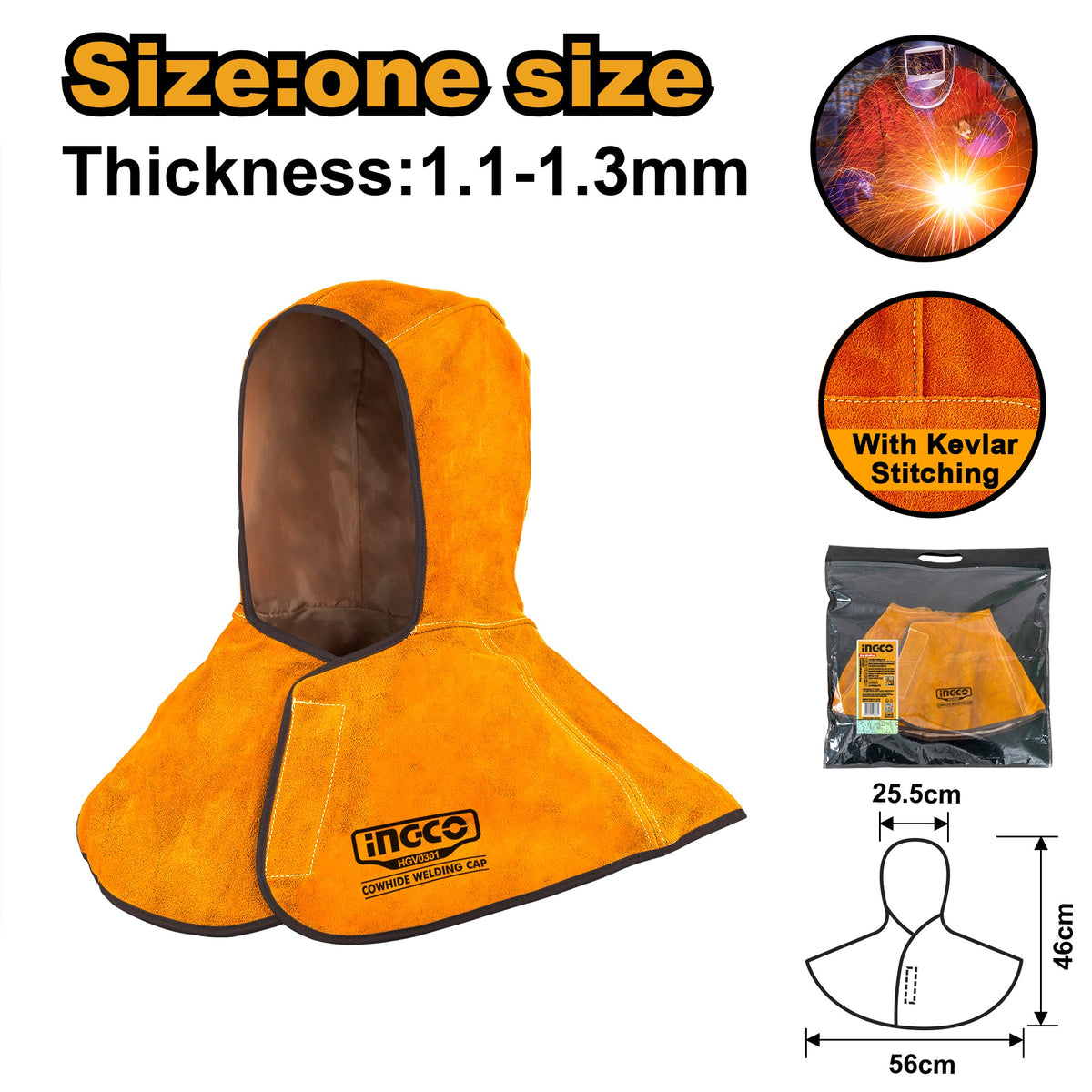 INGCO Cowhide Welding Cap H GV0301