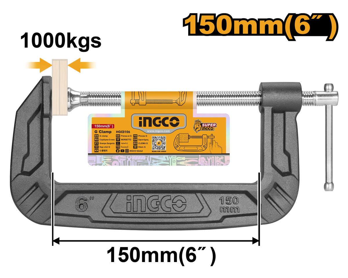 INGCO Malleable Cast Iron G-Clamp HGC0103 โ view 4