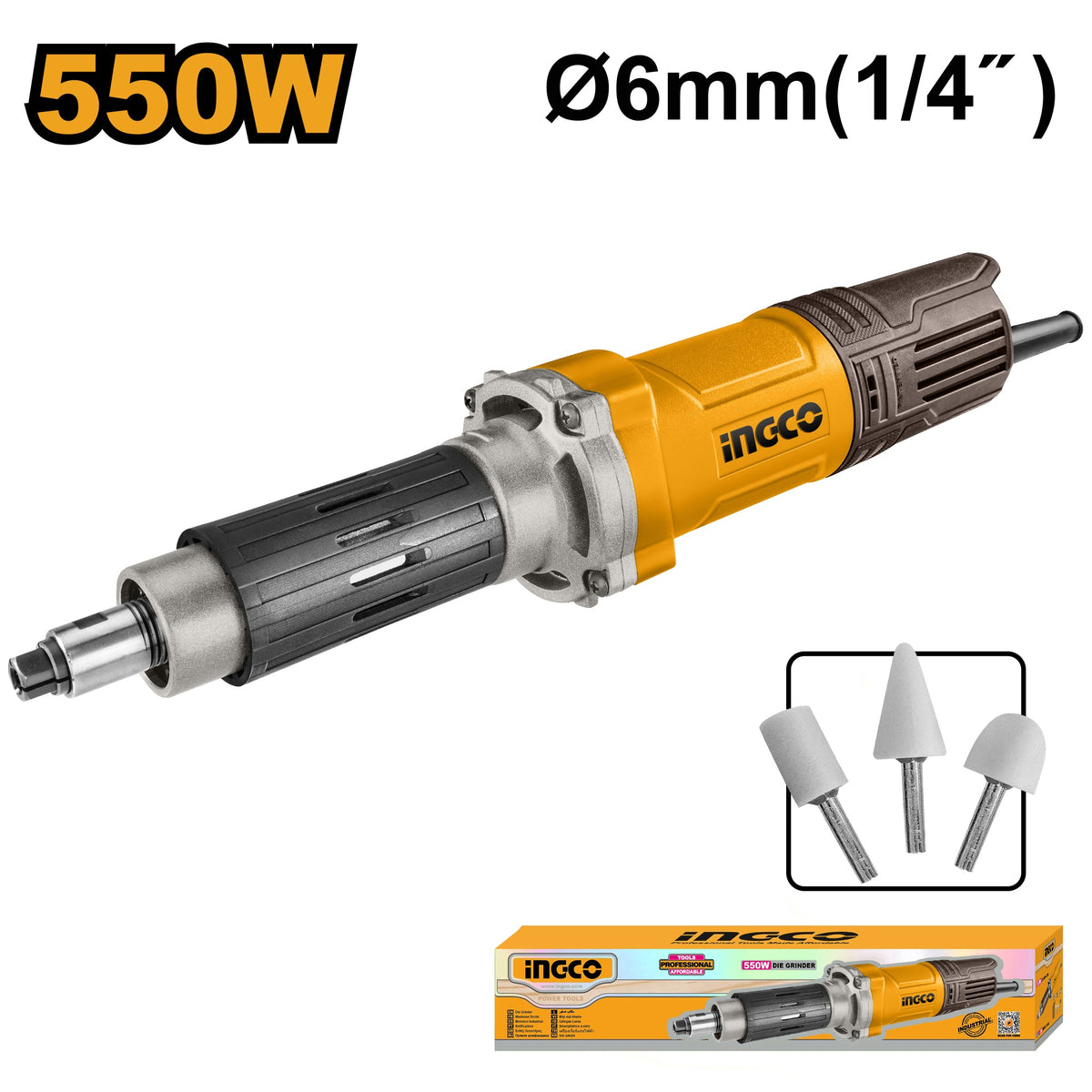 INGCO Die Grinder 6mm Collet 550W No Load Speed 29000RPM PDG5501