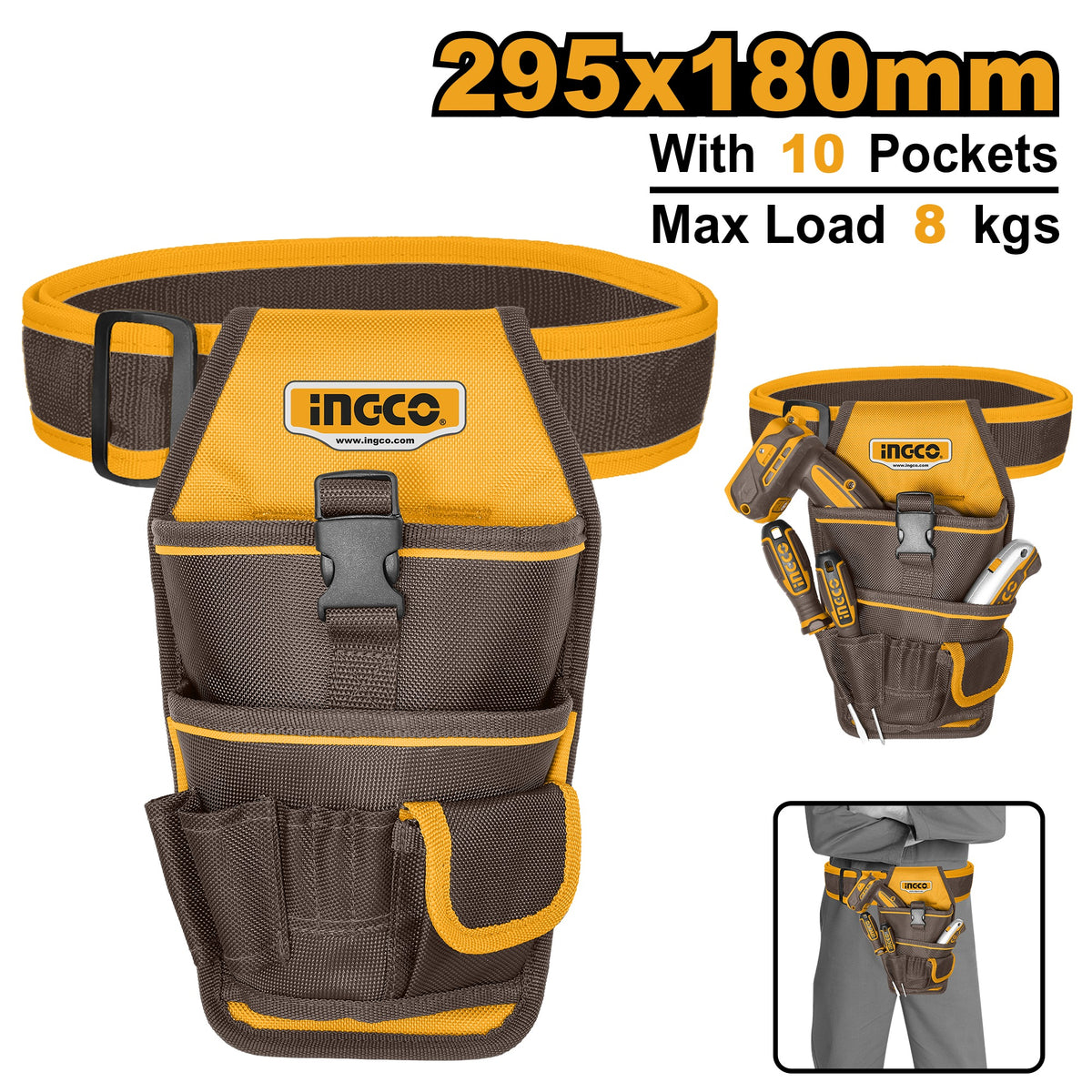 INGCO 10 Pockets Waist Pouch with Belt HTBP030628