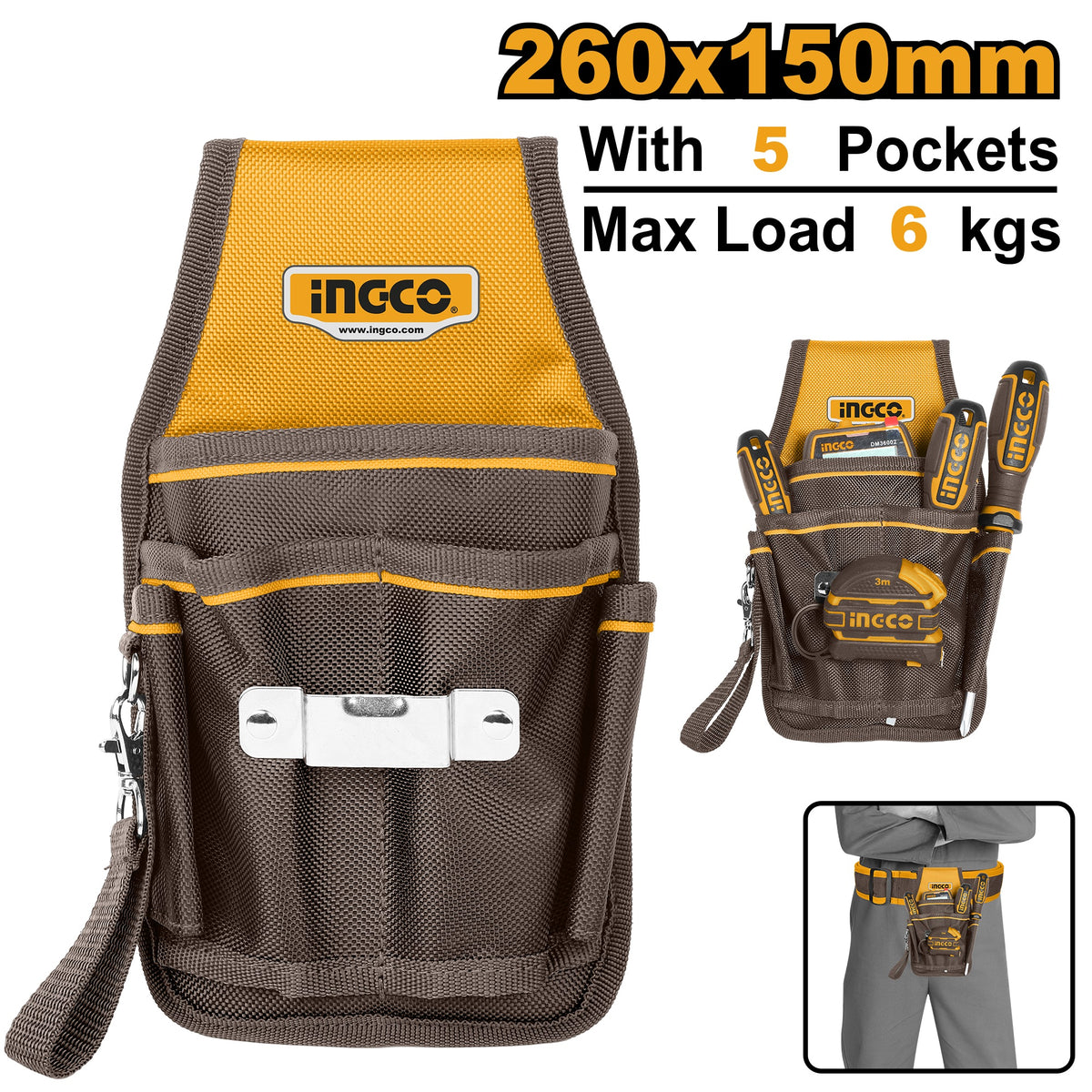 INGCO 5 Pockets Waist Pouch HTBP040628