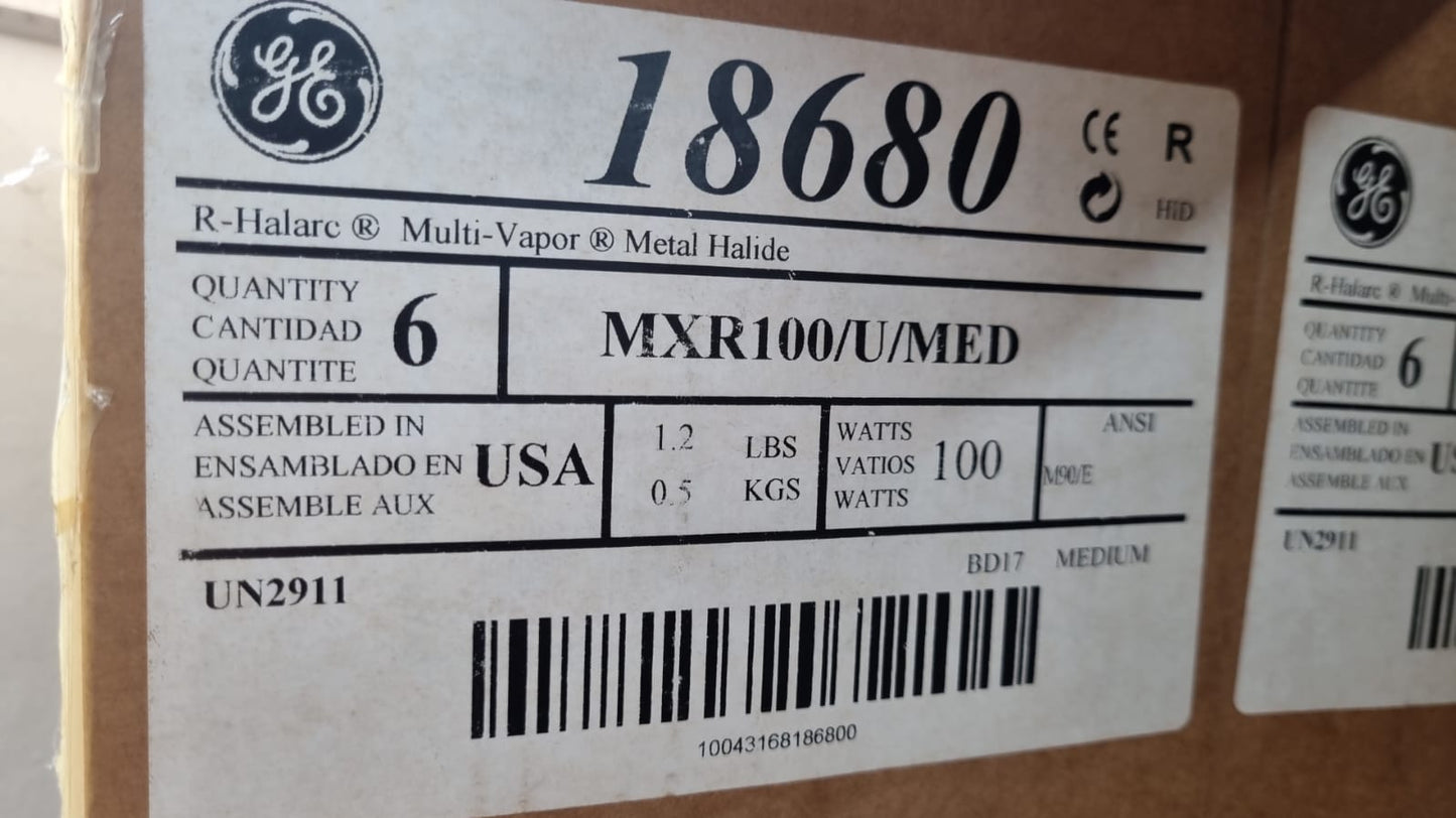 GE 18680 - MXR100/U/MED 100W E27 Multi-Vapor® PulseArc® Quartz Metal Halide Lamp