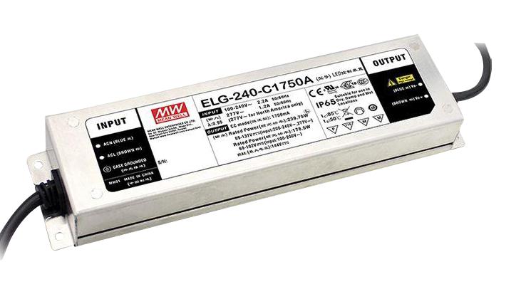 MEANWELL ELG-240-48A-3Y - 240W 48V 5A IP65 CONSTANT VOLTAGE & CURRENT ADJUSTABLE LED DRIVER