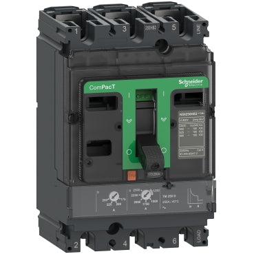 Schneider Circuit breaker ComPacT NSX250N, 50kA at 415VAC, TMD trip unit 250A, 3 poles 3d