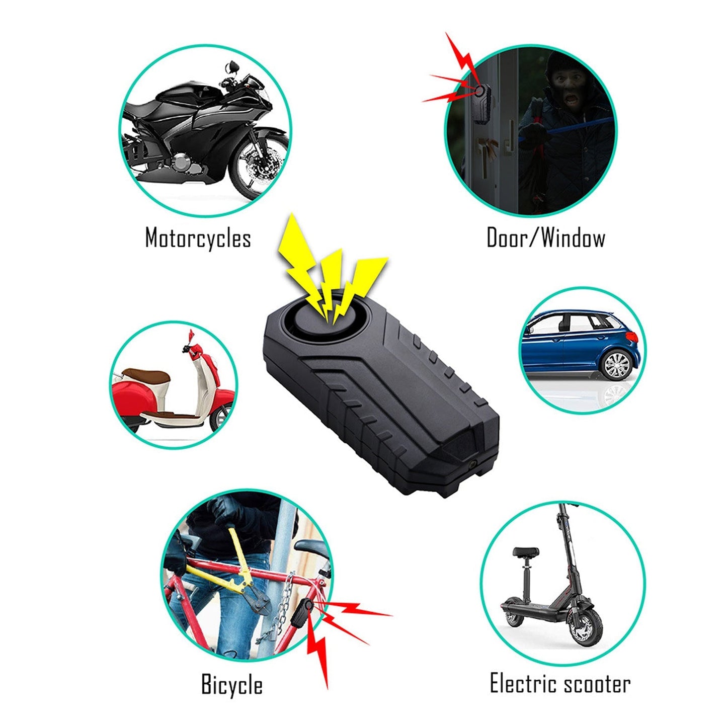 YASONG Bike Alarm with Remote Waterproof Motorcycle Alarm 113dB Loud Anti Theft Bicycle Alarm Wireless Vibration Vehicle Security Alarm System 2 Pack