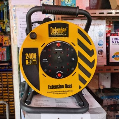 Defender Cable Reel 4 Outlet 25m 50m Extension Reel