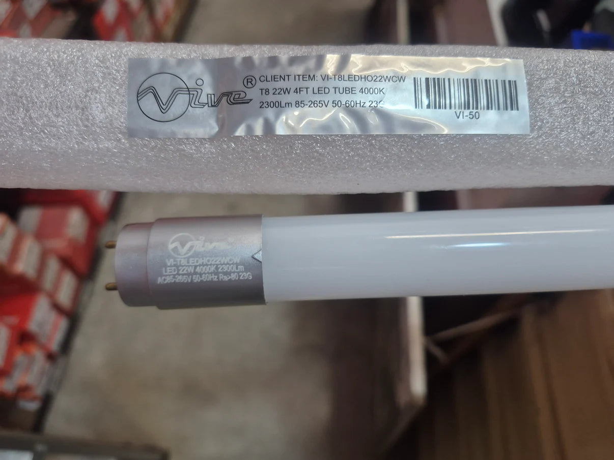 VIVE 85-265V T8 22W 4FT HO LED TUBE /22W / 4Ft / 4000K