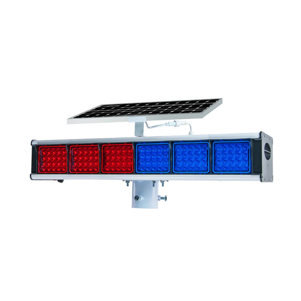 YASONG Solar Red Blue LED Strobe Warning Light IP65