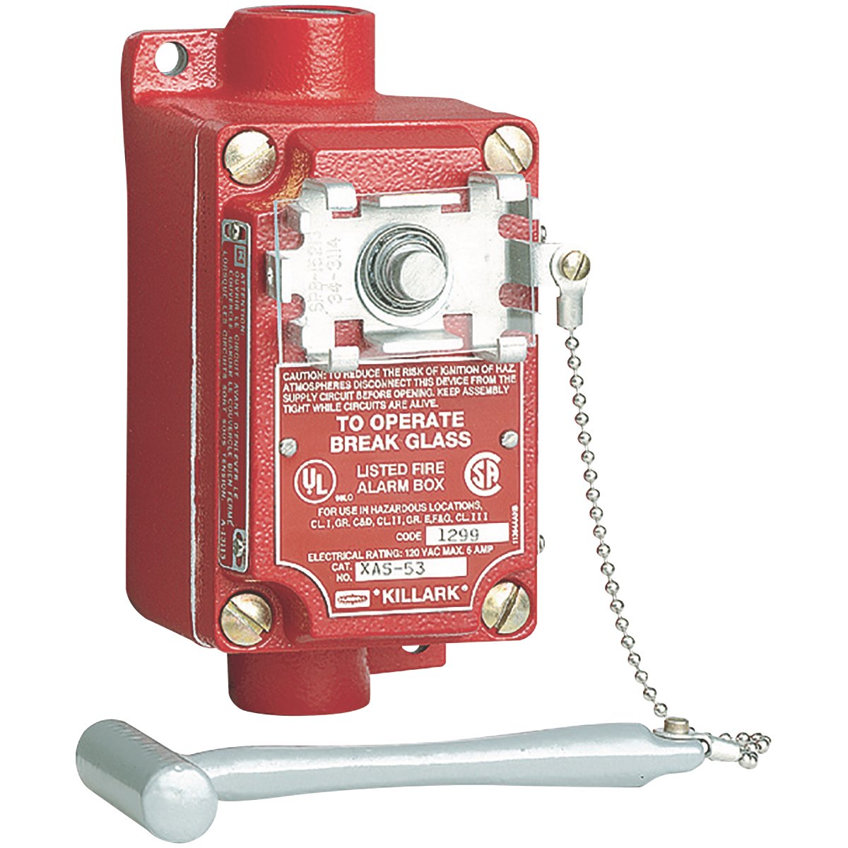 Killark XAS-53 FIRE ALARM STATION Break Glass (1) NO/NC