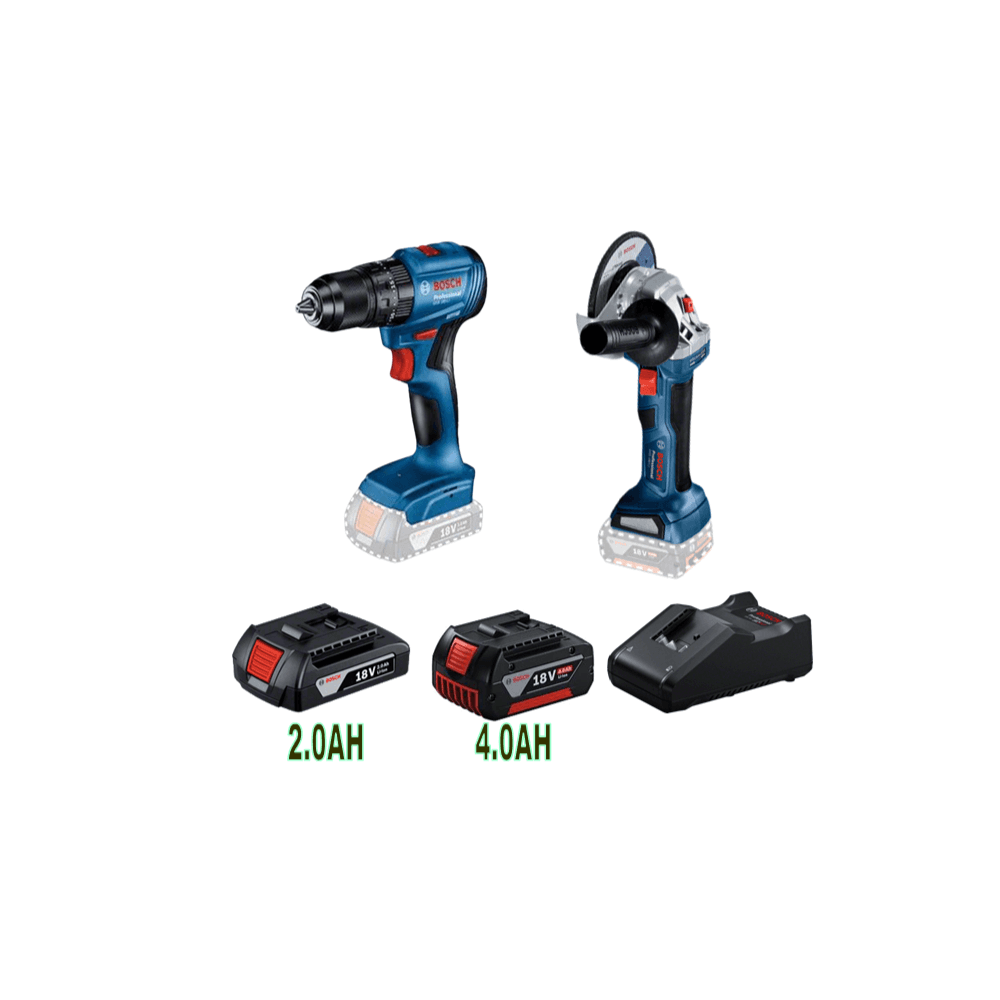BOSCH Combo Kit Cordless Drill & Cordless Angle Grinder. GSB 185-LI with GWS 180-LI. comes with battery & charger.