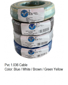 VIVE 1/036 White PVC Cable – 12 AWG Single
