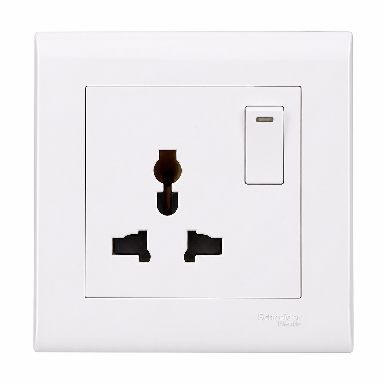 Switched socket, Vivace E, 13A, 250V, 1 gang, universal, white