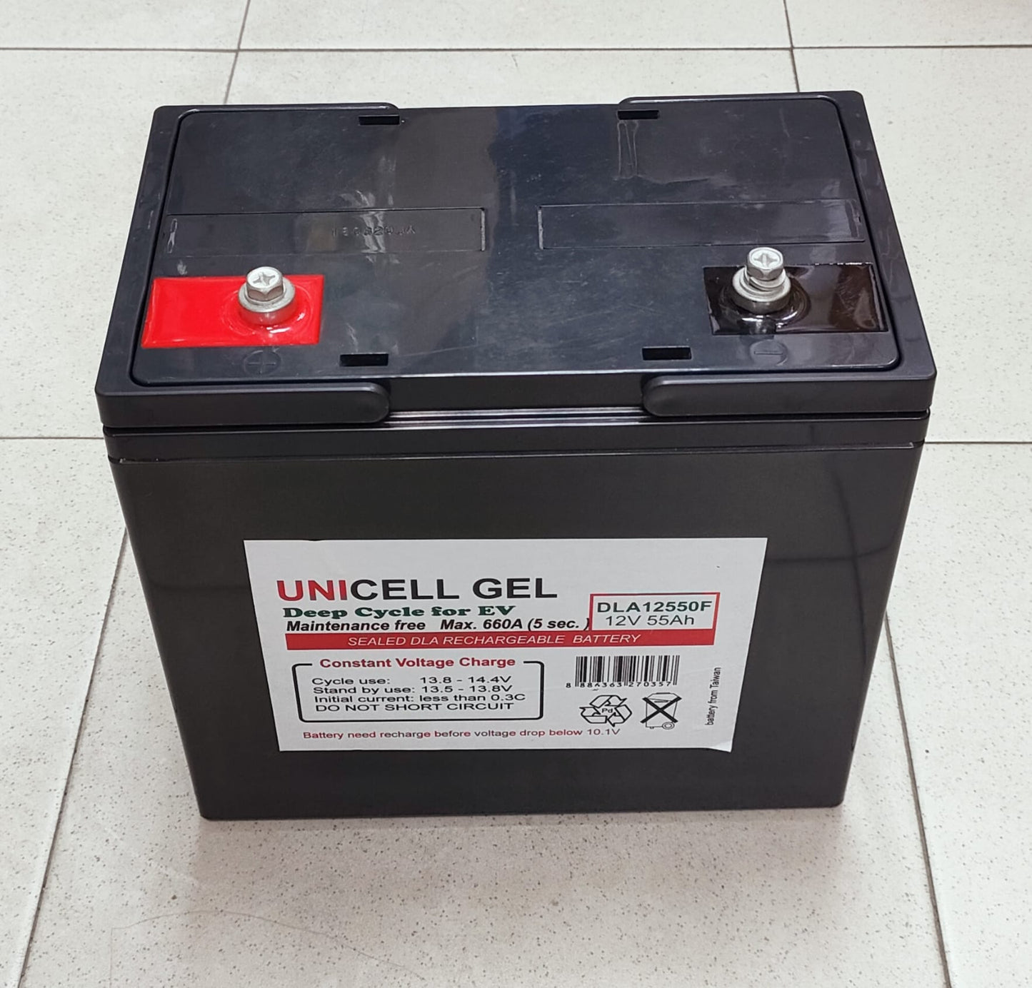 Unicell DLA12550F 12V 55Ah Taiwan Battery