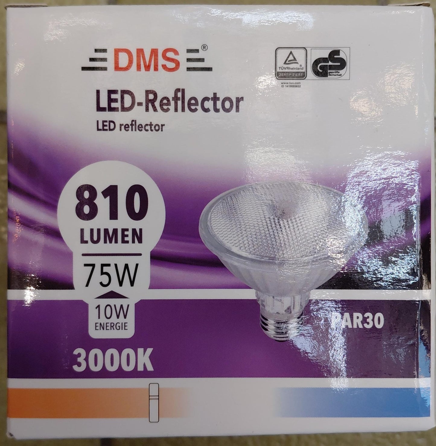 DMS 10W 3000K E27 180-265V Led Reflector Lamp