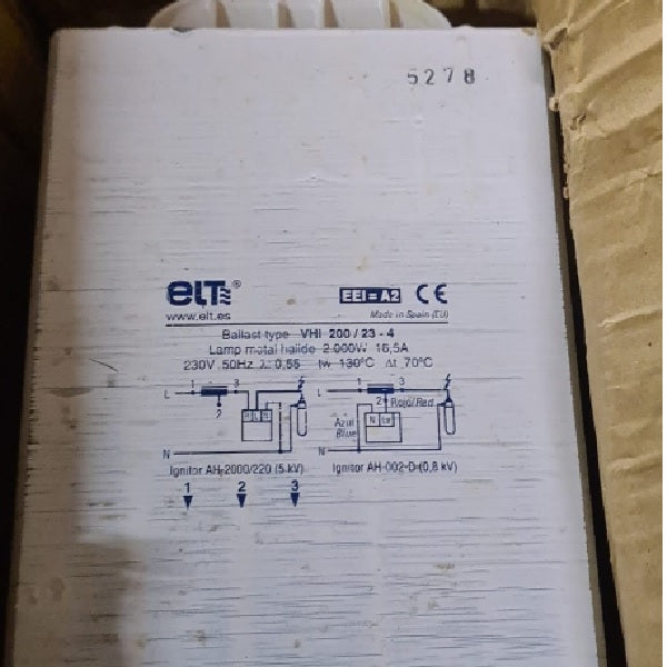 ELT 2000W Metal Halide BALLAST 230V 16.5A-Ballast /Drivers-DELIGHT OptoElectronics Pte. Ltd