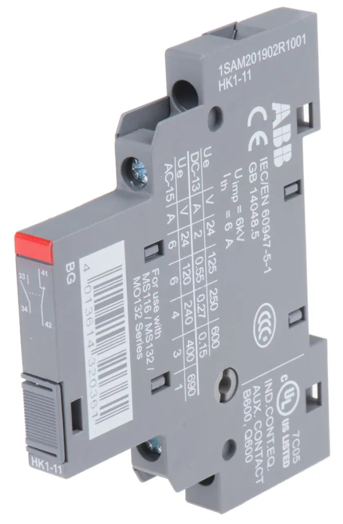 ABB 1SAM201902R1001, HK1-11, Aux Contact 1N/O+1/C (Right Side Mounting)