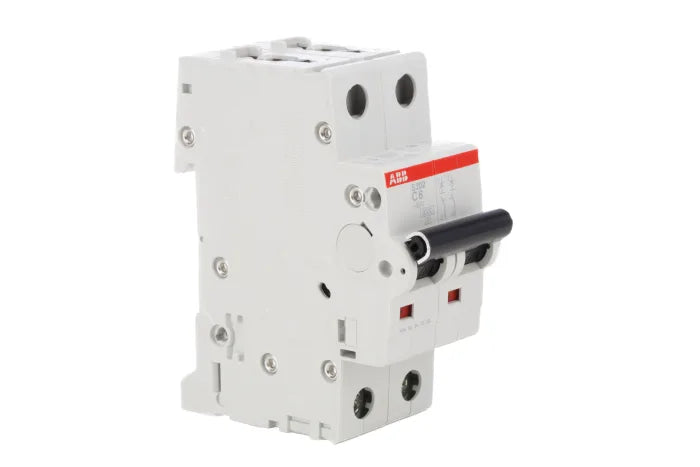 ABB System Pro M Compact S200 MCB, 2P, 6A Curve C, 400V AC, 6 kA Breaking Capacity