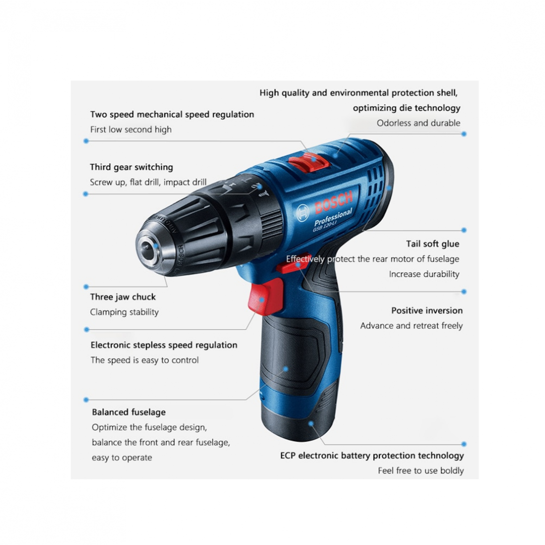 Bosch GSB 120-LI PRO Cordless Impact Drill/Driver. Gen 3 Home Drill/ HDB Drill