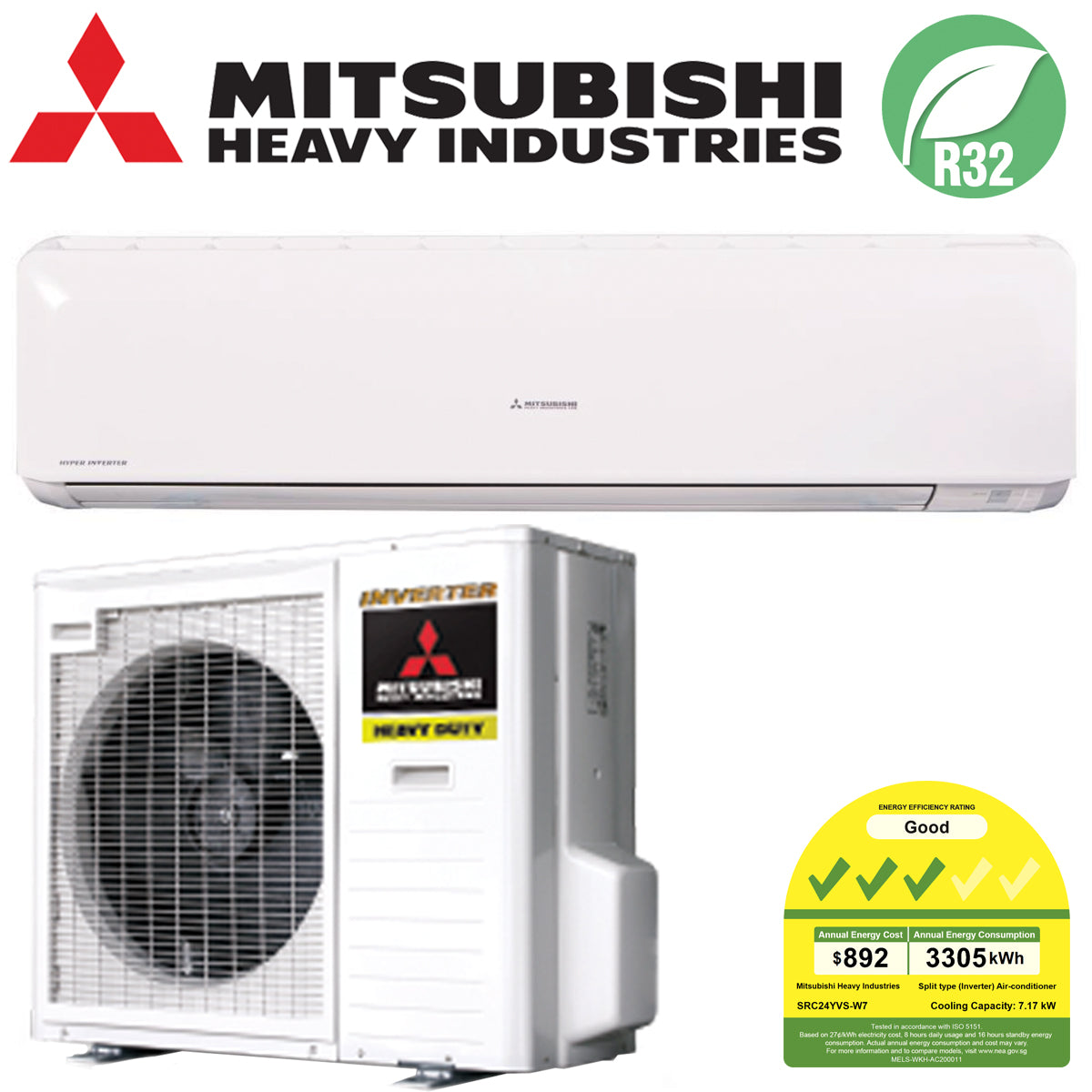 MITSUBISHI HEAVY INDUSTRIES SYSTEM 1 R32 INVERTER AIRCON (SUPPLY ONLY)