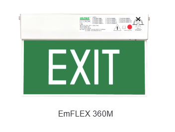Denko EmFLEX 360M SLIM FLEX WIDE LED EMERGENCY EXIT SIGN Without Arrow
