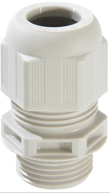 WISKA ESKV-L Polyamide Cable Gland M20 × 1.5, Grey, IP68 (6–13 mm) with 2 pcs M20 × 1.5 Polyamide Locknuts