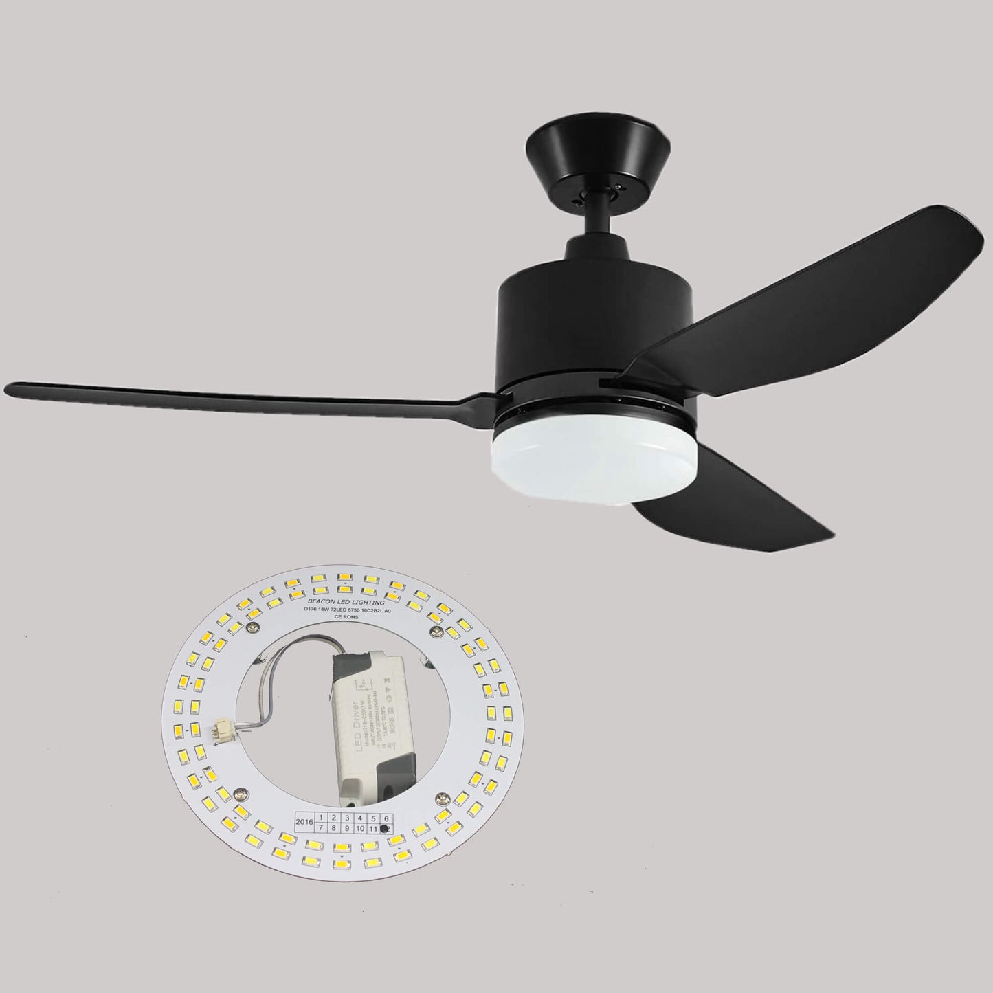 BK IP20 18W 185-265V Tri Color Small Round Light Plate