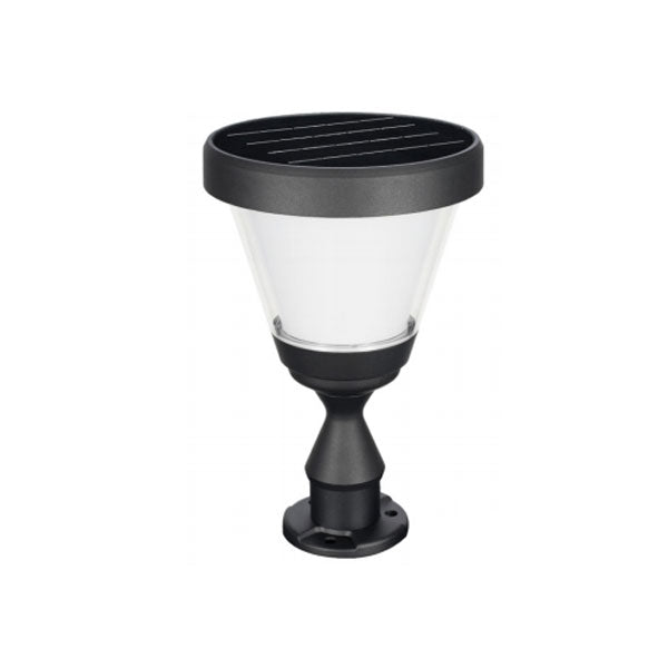 BK 3W IP65 3000K Black Finish Solar Gate Top Light