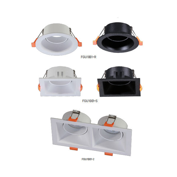 BK GU10 Recessed Spot Light Fitting Without Bulb