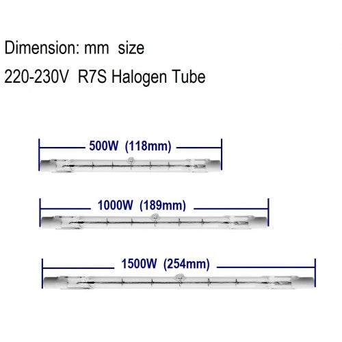 VIVE 240V 1000W 189MM R-7S HALOGEN
