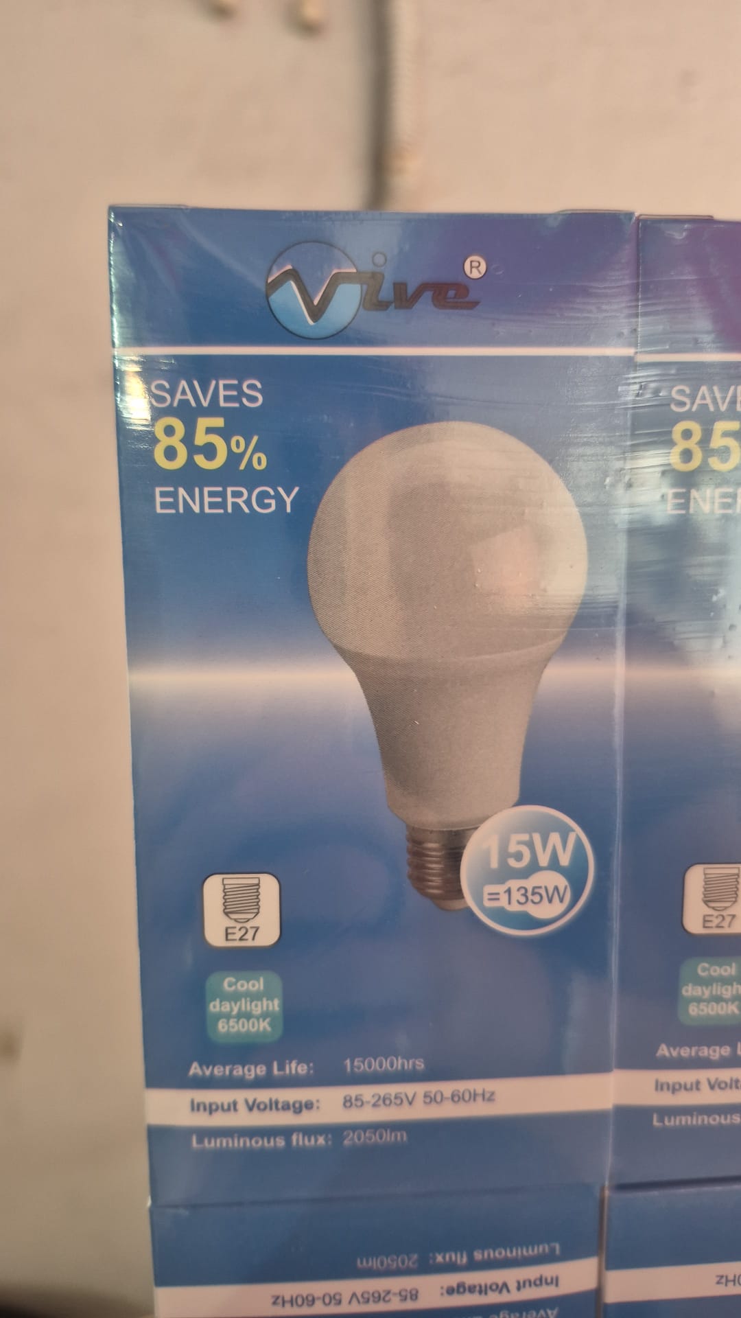 "VIVE" 85-265V A65 15W E27 HO LED BULB (6500K)(FROSTED) (2025lm)