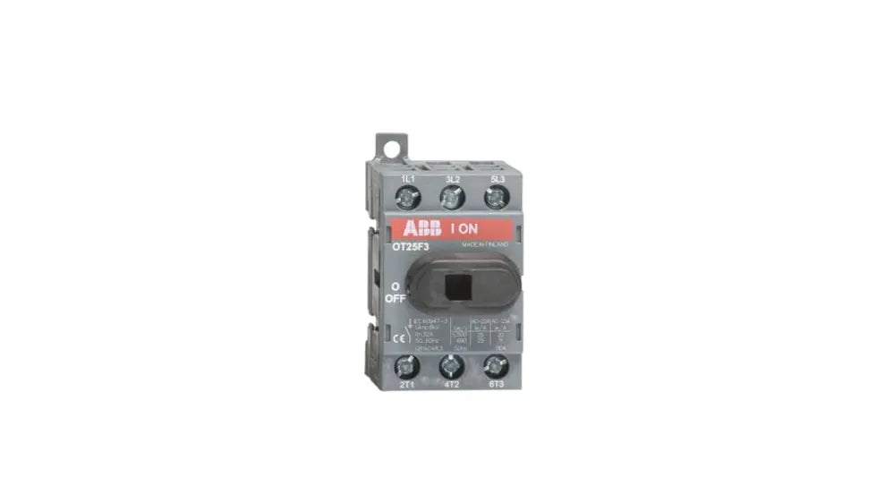 ABB 3-Pole DIN Rail Non-Fused Isolator Switch -, IP20, 25 A, 560 kW