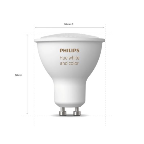L6A1P1P2D4 LED Bulb PHILIPS HUE White and Color Ambiance GU10 LED Smart Bulb