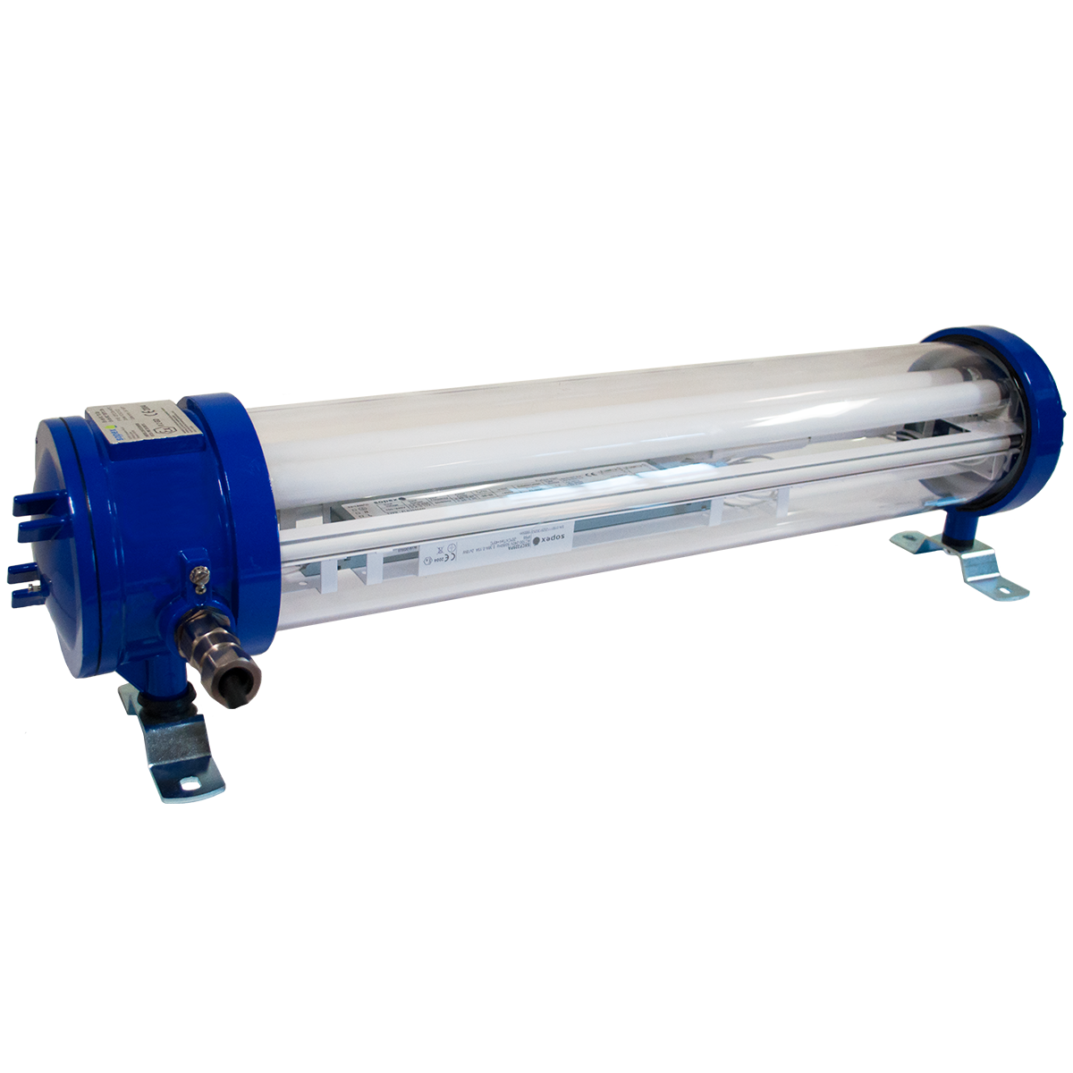 SOPEX SXCL225PA2 EXD EX-PROOF 2FT 2X12.5W, AC220-240V, 5000K, 1940LM, IP66, POLYCARBONATE DIFFUSER LED TUBULAR LIGHT FITTING