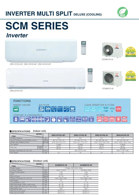 MITSUBISHI HEAVY INDUSTRIES SYSTEM 4 R32 INVERTER AIRCON (5 TICKS) - SUPPLY ONLY