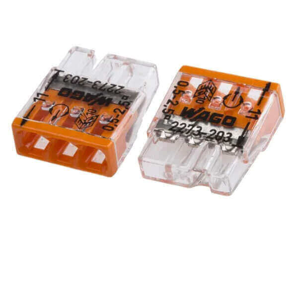 Wago Terminal Block Connector, 24A, Push Wire Terminals, 18 → 14 AWG, Cable Mount 450V X320Pcs-Electrical Supplies-DELIGHT OptoElectronics Pte. Ltd