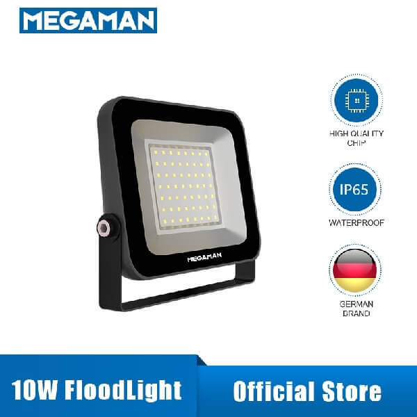 MEGAMAN SIGV1 FL 10W IP65 BK Black TOTT Outdoor Floodlight-Industrial-DELIGHT OptoElectronics Pte. Ltd